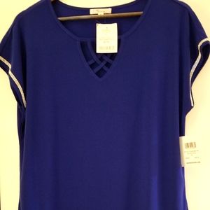 Blue Blouse with Rhinestones